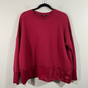 Nike Dry Women's Red Training Double Knit Pullover Sweatshirt Size XL AH8982-618